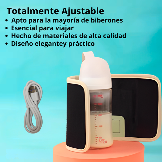 Calienta Biberones Portátil Con Pantalla y Control De Temperatura. Ligero y compacto.